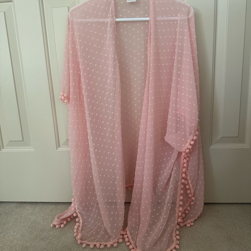 Francesca's Pink Sheer Beach Coverup/Tunic